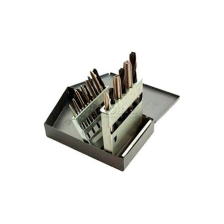 Toolmex Tap & Drill Sets, HSS in Metal Index, 18 Pc.Set-Coarse Spiral Point 5-790-300